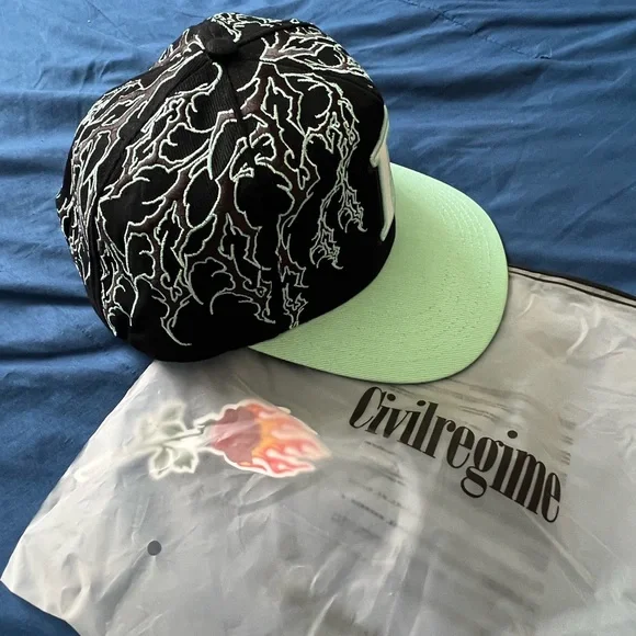 Civilregime Embroidered 'C 'Snapback Hat - Black & Mint - Picture 4 of 4
